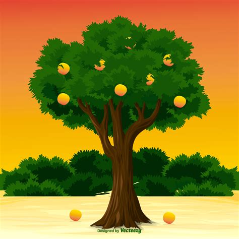 Peach Tree Illustration - Download Free Vector Art, Stock Graphics & Images