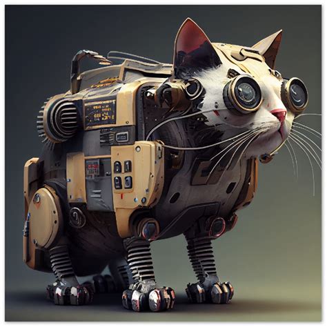 Robot Cat Aluminum Wall Art Futuristic Cat Decor Cat Lover Gift Metal ...