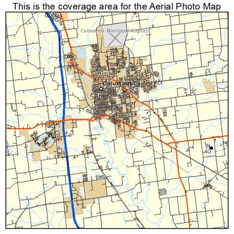 Aerial Photography Map of Columbus, IN Indiana