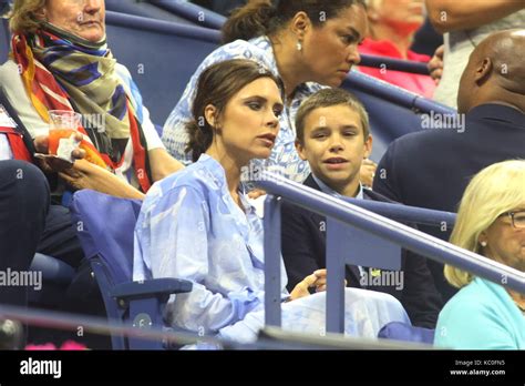 US Open Tennis 2017 - Day 2 Featuring: Victoria Beckham, Romeo Beckham Where: New York City, New ...