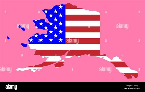 Map of the U.S. state of Alaska with American Flag.Vector illustration eps10 Stock Vector Image ...