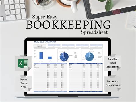 Easy Bookkeeping Spreadsheet Template for Small Businesses. - Etsy UK