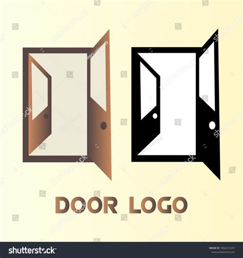 door logo, black and white and color, interior - Royalty Free Stock ...