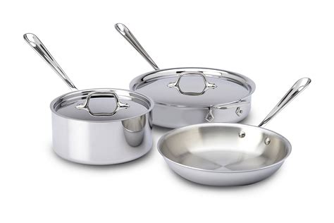 All-Clad Tri-Ply Stainless Steel 5pc Cookware Set 401599