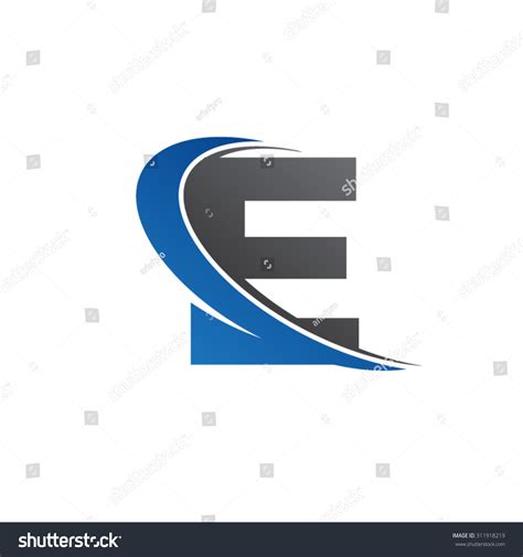 E Blue Swoosh Logo Stock Vector Illustration 311918219 : Shutterstock