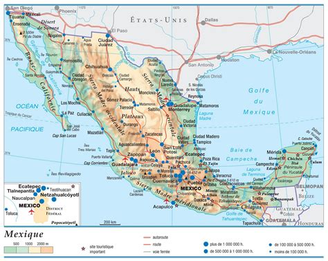 Carte du Mexique - Plusieurs cartes du pays d'Amérique Centrale