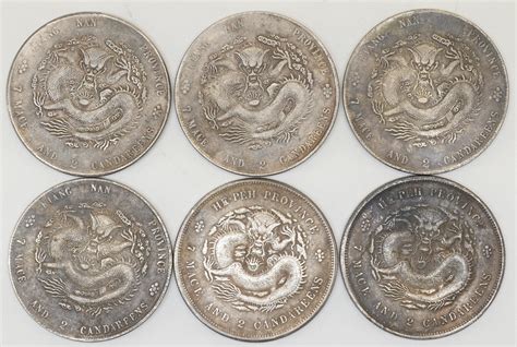 Sold Price: SIX ANTIQUE CHINESE SILVER COINS - May 3, 0121 11:00 AM EDT