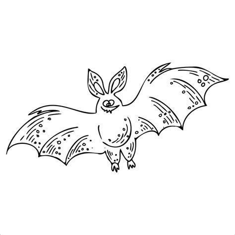 Cartoon Bat Line Art.Vector illustration. Can be used for Helloween ...