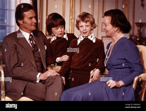 The Danish Royal Family. (left) Prince Henrik, Prince Frederik, Prince ...