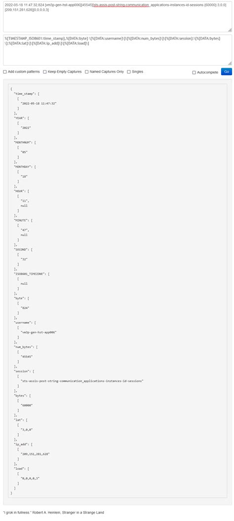 Need to build a grok pattern out of string - Stack Overflow