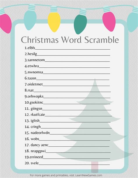 FREE Christmas Word Scramble Game PDF – Learn New Games