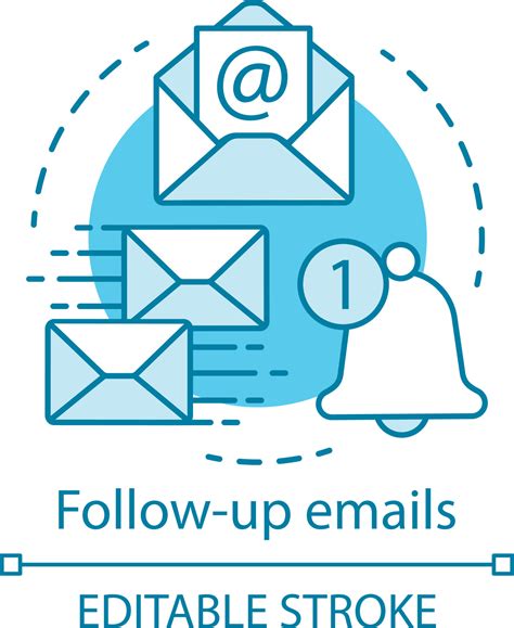 Follow-up emails blue concept icon. Attracting clients idea thin line illustration. Email ...