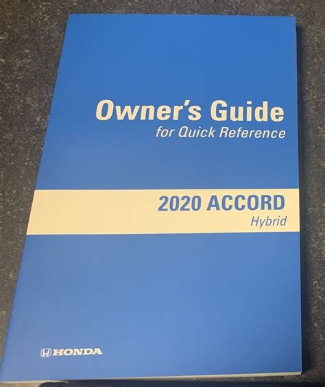 2020 Honda Accord Hybrid Owner’s Manual – DIY Repair Manuals