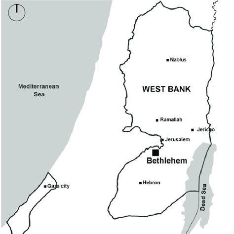 Map of Palestine with the location of Bethlehem. | Download Scientific ...