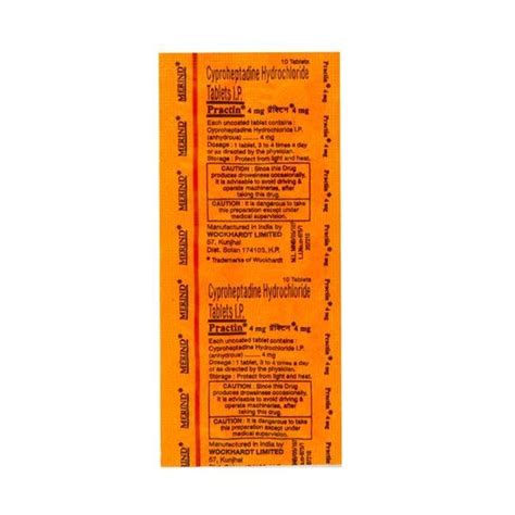 Periactin 4 Mg Tablets, For Clinic, Packaging Type: Box at Rs 192/box ...