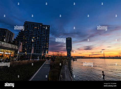 Belgrade Waterfront and Tower at sunset, Serbia Stock Photo - Alamy