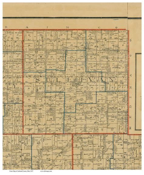 Sullivan, Ohio 1897 Old Town Map Custom Print - Ashland Co. - OLD MAPS