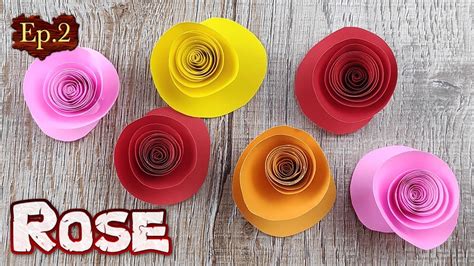 DIY Easy Paper Rose flower | How To Make A Simple Paper Rose Tutorial | Handcraft Paper Flowers ...