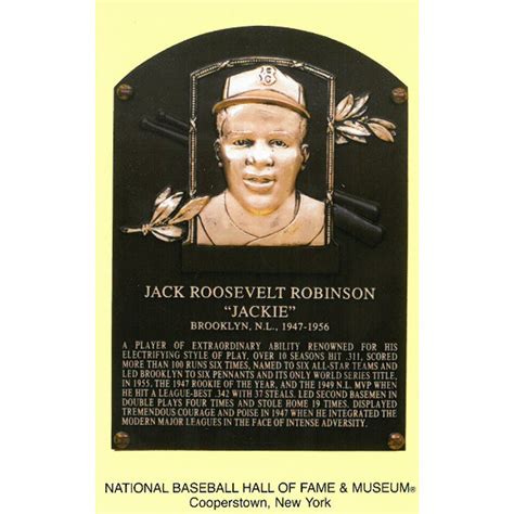 Jackie Robinson Baseball Hall of Fame Plaque Postcard