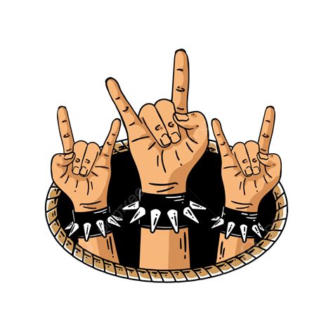 Rock Hand Gesture Badge Vector, Logo, Hand, Vintage PNG and Vector with ...