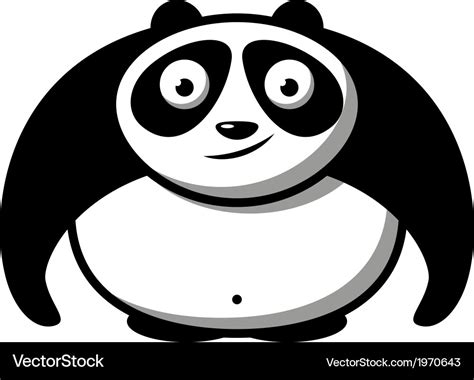 Fat cartoon panda Royalty Free Vector Image - VectorStock