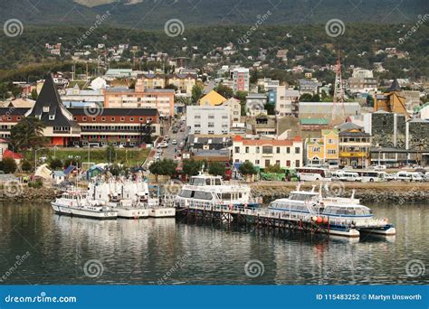 Tour Boats in Ushuaia, Argentina Stock Photo - Image of tour, docked ...