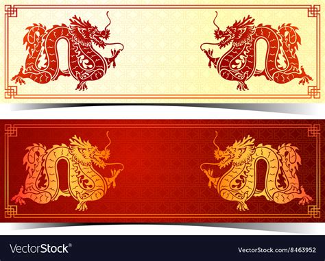 Chinese dragon banner Royalty Free Vector Image