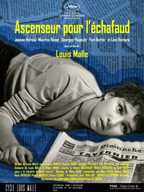 Ascenseur Pour L'échafaud (Elevator To The Gallows) 1958 Louis Malle | Poster By Tcmdejaculte