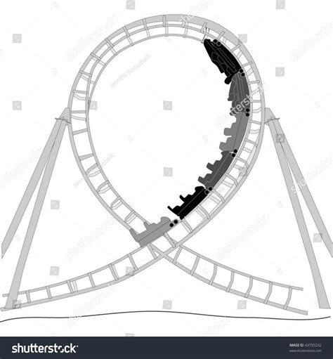 Roller Coaster Silhouette Stock Vector 43755232 - Shutterstock