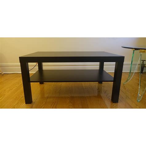 Ikea Lack Black Brown Wood Grain Coffee Table - AptDeco