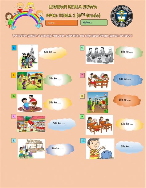 Penerapan nilai sila pancasila worksheet | Classroom rules, Worksheets ...