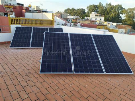 Installation of 6 Solar Panels Stock Image - Image of solar, renewable ...