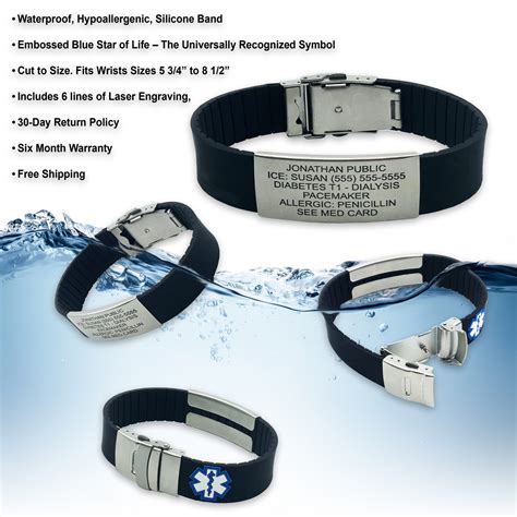 Medical Alert Bracelet – Sport Style: Includes Medical ID Wallet Card ...