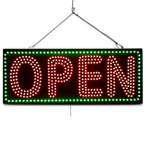 “OPEN ” Large LED Small Business Window Sign (Green-Red-Yellow) – Led Open Signs