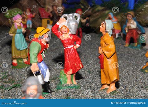 The Statues of the Traditional Italian Nativity Scene Stock Image ...