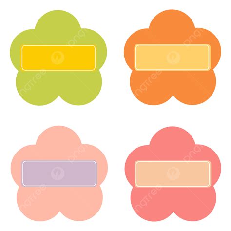 Cute Flower Name Tags Vector, Cute, Flower, Colorful PNG and Vector with Transparent Background ...