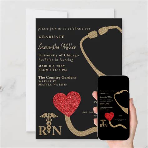 Nursing Registered Nurse RN Photo Graduation Invitation | Zazzle