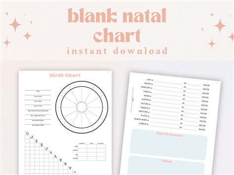 Printable Blank Natal Chart Template Downloadable Birth - Etsy