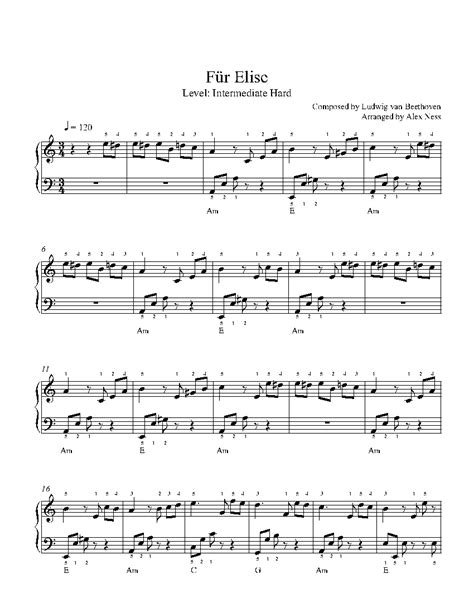 Free Printable Piano Sheet Music Fur Elise | Free Printable