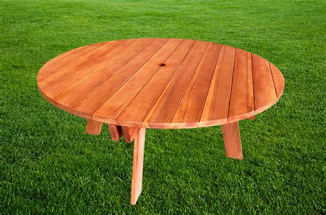 Round Wooden Outdoor Table