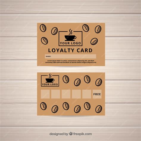 Free Vector | Coffee shop loyalty card template