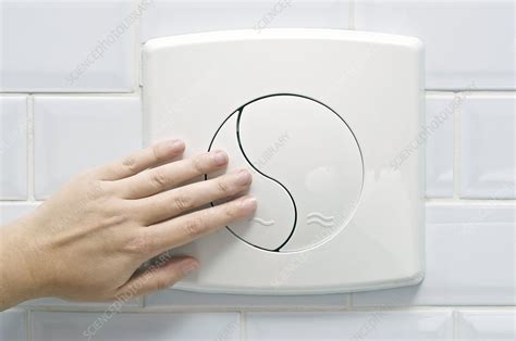 Toilet dual flush button - Stock Image - C006/8177 - Science Photo Library