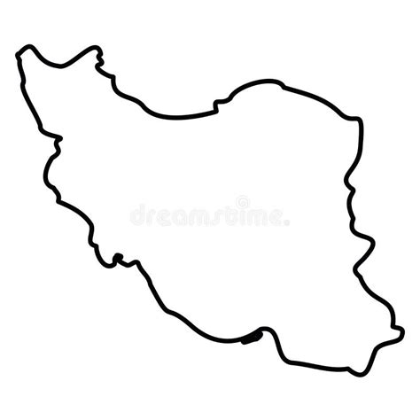 Map of Iran Black Thick Outline Highlighted with Neighbor Countries ...