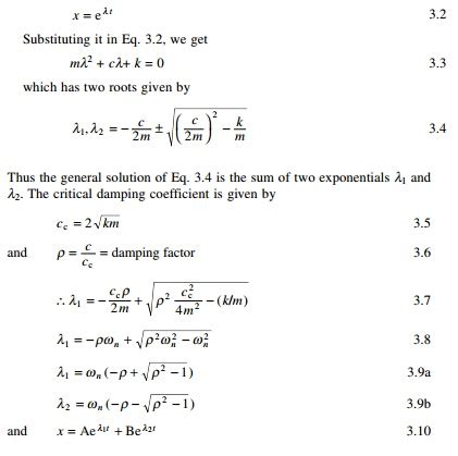 Free vibration of single-degree-of-freedom systems(under-damped)