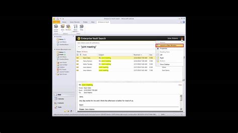 Enterprise Vault 11.0.1 - Using Enterprise Vault Search in Microsoft O... - YouTube