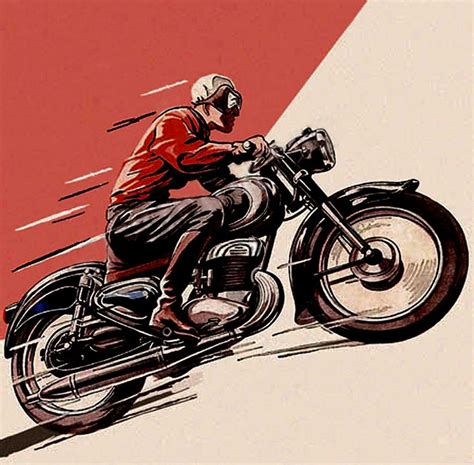 Selection of vintage motorcycle posters and sketches from the | Vintage ...