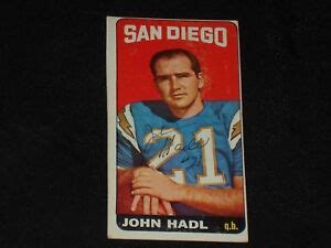 JOHN HADL 1965 TOPPS SIGNED AUTOGRAPHED CARD #161 SAN DIEGO CHARGERS | eBay