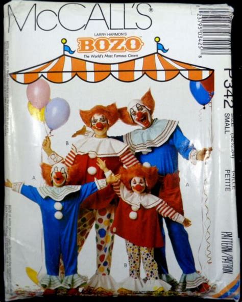 McCalls pattern P342 Adults' Bozo The Clown costume size S (32-34) | eBay