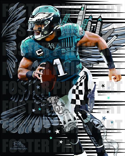 Philadelphia Sports Art JALEN HURTS Custom Print - Etsy