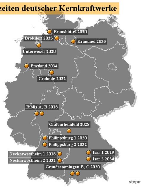 Deutschland Atomkraftwerke Karte - Landkarte